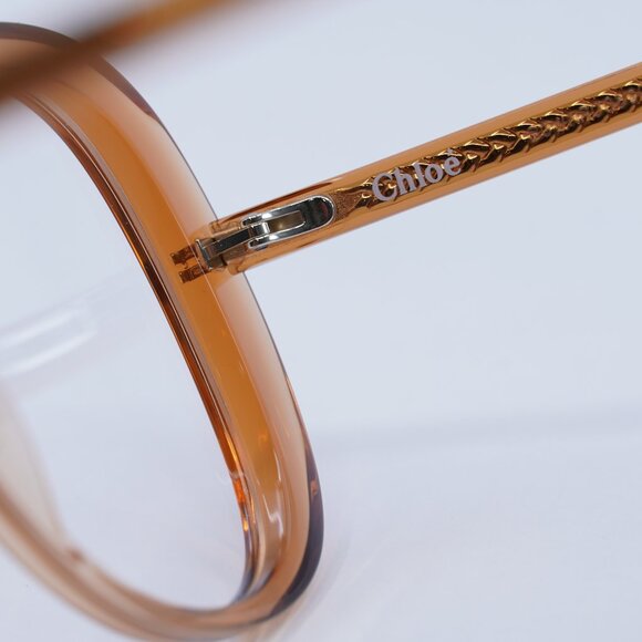 Chloe CH0011O 001 Eyeglasses Transparent Orange 56mm Butterfly Frame - Picture 8 of 13